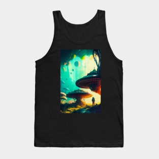 Abstract Another World Mushroom Citadel Tank Top